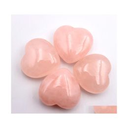 Stone 3Cm Heart Statue Carved Decoration Rose Quartz Healing Crystal Natural Gift Room Ornament Decor Drop Delivery Jewelry Dhf1F