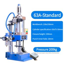 Pneumatic Press Pneumatic Punch Equipment Hand Press Machine Adjustable Force 200KG Pneumatic Puncher 220V Single Column