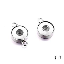Charms Two Ears Stainless Steel 12Mm 18Mm Snap Button Base Accessories Findings Metal Buttons To Make Diy Bracelet Necklace Snaps Dr Dhqho