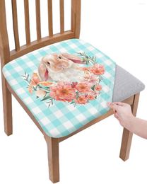 Chair Covers Easter Watercolour Cheque Vintage Flowers Seat Cover Dining Stretch Cushion Home Kitchen Slipcover