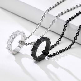 Pendant Necklaces Gear Necklace Steel Colour Men's Personality Punk Stainless Sweater Chain Jewellery Wholesale