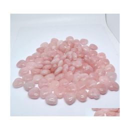 Stone Natural Pink Crystal 20X9Mm Ornaments Quartz Healing Crystals Energy Reiki Gem Craft Hand Pieces Living Room Decoration Drop D Dhnjk