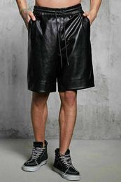 Men's Shorts New Men's Leather Shorts Genuine Soft Lambskin Sports Gym Causal Wear Pants ZL01 J230218