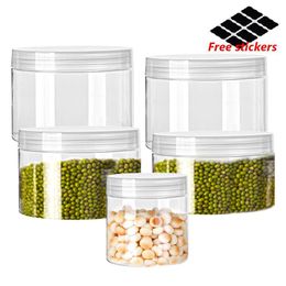 Storage Bottles Jars 20pcs 30/50/60/80/100/120/150ml Empty Plastic Clear Cosmetic Jars Makeup Container Clear Jar Food grade Sample Pot Container 230217