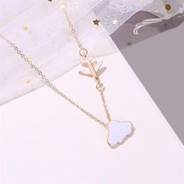 Pendant Necklaces Fashion White Cloud Necklace For Women Short Aeroplane Clavicle Chain Simple Cute Cartoon 2023 Jewellery