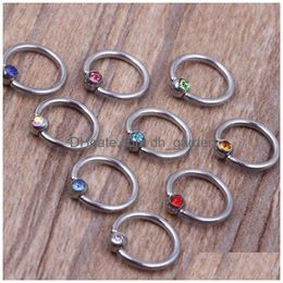 Nose Rings Studs New Design Circar Ring N21 Steel Mix 8 Colours 100Pcs/Lot Body Piercing Jewellery Hoop Drop Delivery Dhgarden Dhmk6