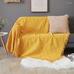 Blankets Decorative Settee Blanket With Tassel Sofa Cover Dust Lid Tapestry Throw For Travel Plane Cobertor Bedspread