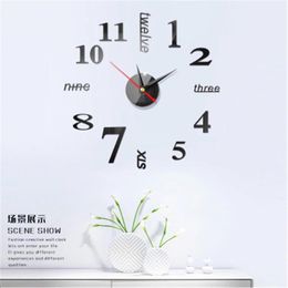 Wall Clocks Clock Living Room 3D Mirror Stickers Digital Hanging Horloges With Quartz Needle Creative Diy Art Home Decor