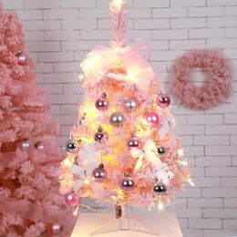 Christmas Decorations Mini Diy Glow Tree Multicolor Pine Bowknot Snow Flake Home Decor Window Decoration Kids Gift Ornament