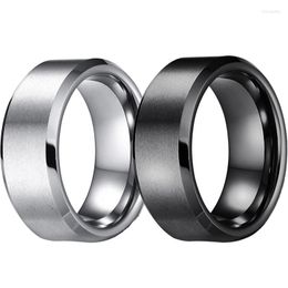 Wedding Rings Simple Black Fashion Men Ring Stainless Steel Charm Glossy Engagement Band Unisex Jewellery Birthday Gift