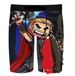 New Printed underpants Underwear Quick-drying swimsuit breathable beach sports comfortable Lengthened underwear red street fashion skateboard pants graffiti