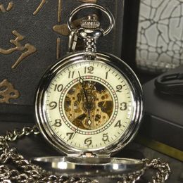 Pocket Watches TIEDAN Steampunk Luxury Fashion Antique Skeleton Mechanical Watch Men Chain Necklace Automatic & Fob