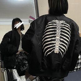 Women's Jackets Goth Skull Harajuku Punk Sweatshirt Women Long Sleeve Zipper Streetwear Tops Emo Dark Aesthetic Fairy Grunge Alt Clothes Men