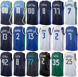 Printed Classic Basketball Luka Doncic Jerseys 77 Dwight Powell 7 Christian Wood 35 Jaden Hardy 3 Reggie Bullock 25 Kyrie Irving 2 City Custom Name Number Men Women