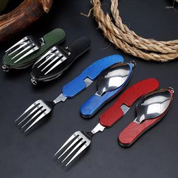 Dinnerware Sets Arrivals Folding Portable Stainless Steel Cutlery Knife Fork Spoon Outdoor Sports Camping Picnic Travelling Tableware