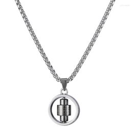 Pendant Necklaces Christian Cross Rotatable Fidget Anxiety Tress Relief For Men Women Titanium Stainless Steel Spinner Necklace