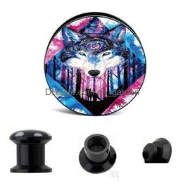 Plugs Tunnels Colorf Cat Black Screw Flesh Tunnel Ear Plug Body Jewellery With Piercing Drop Delivery Dhgarden Dhh7V