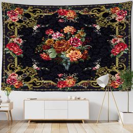 Tapestries Tapiz Pared Tarot Flowers Tapestry Dragon Skull King Decoration Witchcraft Wall Hanging Hippie Wall Rugs Dorm Decor