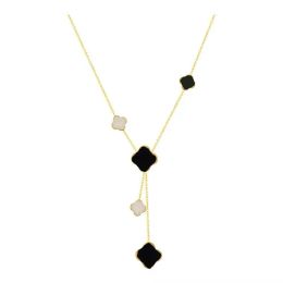 Designer high-quality necklace jewelry Pendant Mother of Pearl red black double-sided necklace gold chain Women's gift