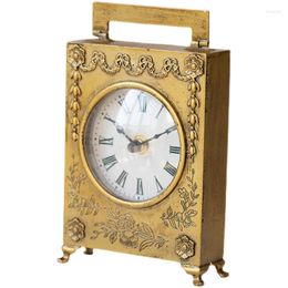 Table Clocks Metal Antique Gold Luxury Decoration Desk Clock