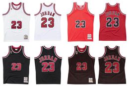 Custom 23 Michael S-6XL Mitchell Ness jersey 1995-96 finals trophy Mesh Hardwoods Classics retro jerseys Men Women Youth white black red 23