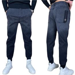 Men's Pants Spring Autumn Korean Fashion Stripe Designer Harajuku Elastic Waist Men Baggy Cargo Streetwear Joggers Harem Sweatpants