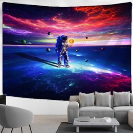 Tapestries Astronaut Planet Tapestry Wall Hanging Psychedelic Universe Hippie Tapiz Tarot Art Dorm Living Room Home Decor