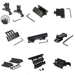 50 Sets 45 Degree Metal Tactical Scope Mount Offset Double Side Rail Adapter 20mm Weaver Rail for For Hunting Tactical Rifle Caza Flashlight 15 Styles