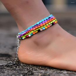 Anklets Fashion Boho Colorful Beads For Women Accessories Bracelet Summer Beach Sandal Chain Jewelry 2023 Bijouterie Aesthetic