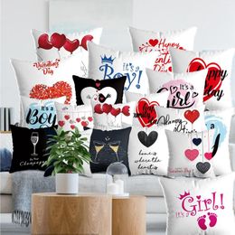 Pillow Cover Household Goods Valentine'S Day Love Letter The Satin Pillowcase With Zipper