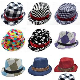 Caps Hats Kids Jazz 21 Design Fedora Trilby Hat Fashion Uni Casual Baby Boy Girls Childrens Accessories Drop Delivery Maternity Dhyaz