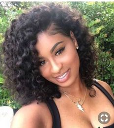 Deep Wave Curly Bob Wig Full Lace Front Human Hair Wigs For Women Water Wave 13x4 Pre Plucked HD Lace Frontal Wigs 12A