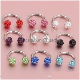 Nose Rings Studs Piercing Horseshoe Titanium Jewellery Body Mti Colours 50Pcs/Lot Drop Delivery Dhgarden Dhv1C