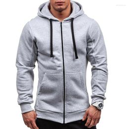 Men's Hoodies 2023 Spring Autumn Men Casual Male Sweatshirt Zipper Long Sleeve Hooded Jacket Coat Top Tops Warm Pocket