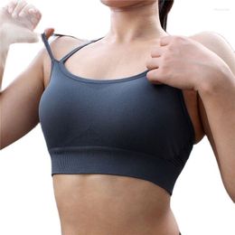 Women's Shapers Women Sports Fitness Sexy Vest Backless Top Push Up Solid Colour Seamless Bra Underwear Removable Chest Pad