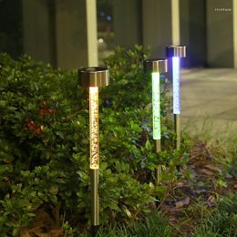 Solar Lawn Light Outdoor Courtyard Decoration Acrylic Stick Ground Lamp Waterproof Park Villa Plug In The Night