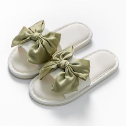 The latest women shoes bow silk cool home slippers many styles to choose from support custom logo