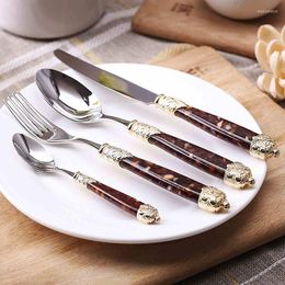 Dinnerware Sets European High-quality Fork Stainless Steel Dinner Tools Knife Dessert Scoop Gift Italy Western Set 4pcs/set