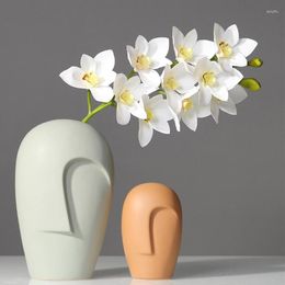 Decorative Flowers 3D Printed Latex Artificial Orchid Flower Cymbidium Real Feel Fake Flores Wedding Table Home Decoration