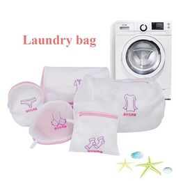 Laundry Bag Fine Mesh Embroidered Bra Lingerie Underwear Dirty Clothes Laundry Bags Washing Machine Washable Mesh tt0218