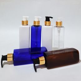 Storage Bottles 30pcs 250ml Empty Gold Pump Plastic Cosmetic Square Shampoo PET Container Shower Gel Liquid Soap Bottle