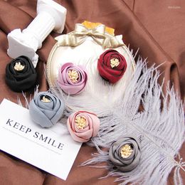 Decorative Flowers 5pcs Diy Hand-burned Fabric Beach Shoes Flower Rose Hairpin Hat Accessory Brooch Clothing