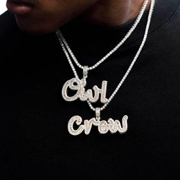 A-Z Custom Name Lowercase Letters Pendant Necklaces Bling T Zircon Men Women Gift TopBling