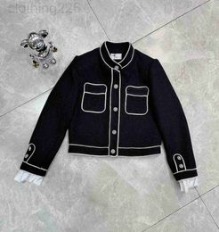 designer 2022 women vintage tweed blazer jacket coat female milan runway dress causal long sleeve tops clothing suit a2 5QEO