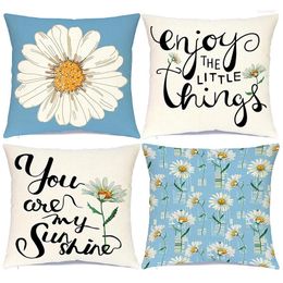 Pillow Case Spring Covers 18X18 Set Of 4 Summer Decor Farmhouse Throw Pillows For Outdoor Home Couch Sofa Bed