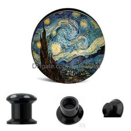 Plugs Tunnels Screw Fit Acrylic Edward Munch Art Der Schrei Ear Gauge Plug And Tunnel Stretcher Expander Drop Delivery Jewe Dhgarden Dhu8G