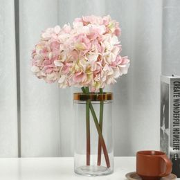 Decorative Flowers Artificial Flower Arrangement Hydrangea Heads With Stem Faux Lifelike Silk Home Party DIY Wedding Centerpiece