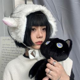 Berets Women Girl Cashmere Lolita Kawaii Ear Warmers Hair Band Lamb Hat Earmuffs Beanies