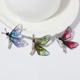 Brooches Cute Acrylic Dragonfly Brooch For Women Female Colorful Insect Fashion Coat Dress Shirt Lapel Pins Wedding Party Jewelry Gift