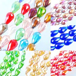 5 strand 10x14mm New Crystal Teardrop Beads Faceted Shiny Loose Beads For Jewellery Making DIY Female Bracelet Necklace Jewellery BA300